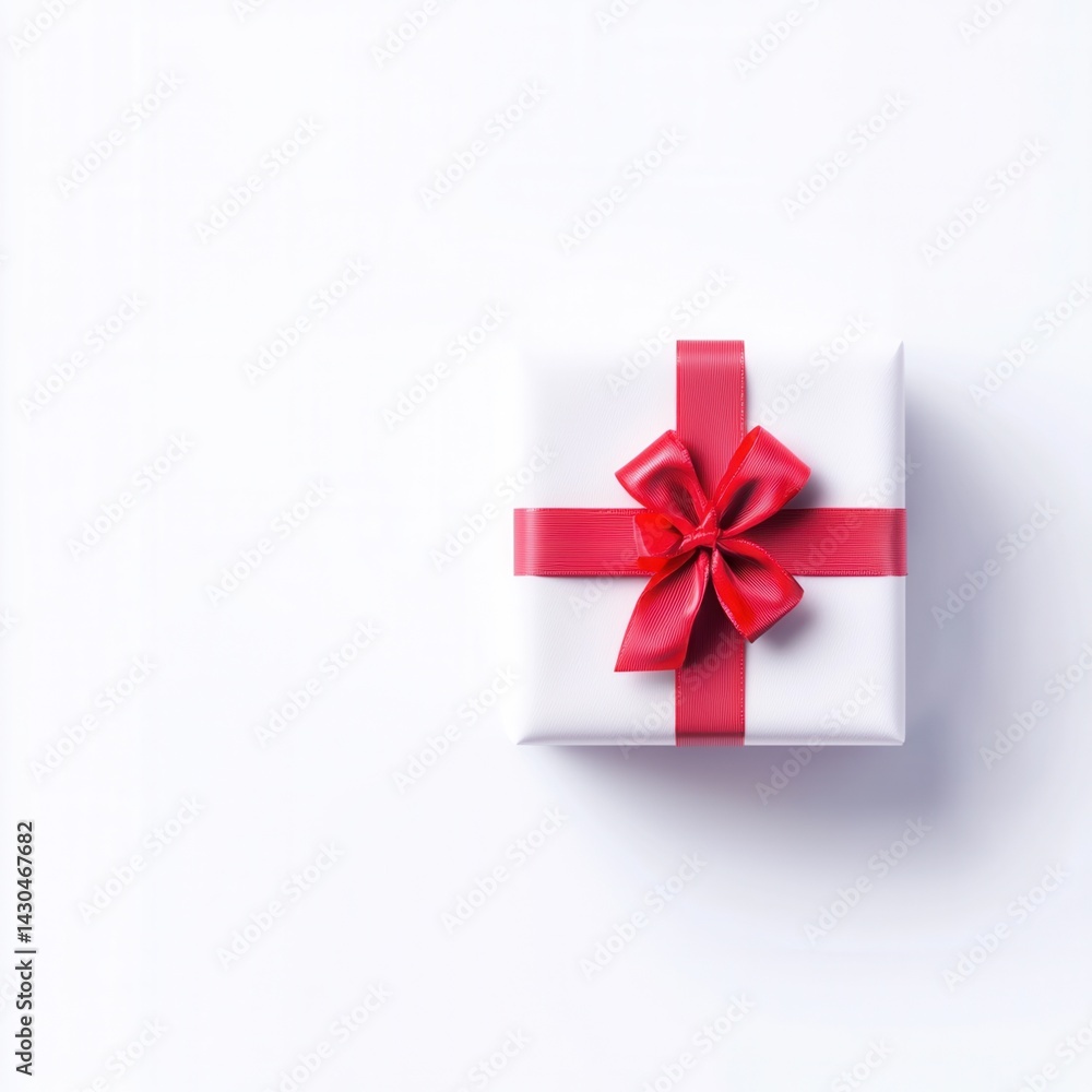 Fototapeta premium father day concept. Gift box with red ribbon on a white background.