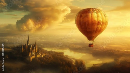 Golden Hour Hot Air Balloon Flight Over Fairytale Castle