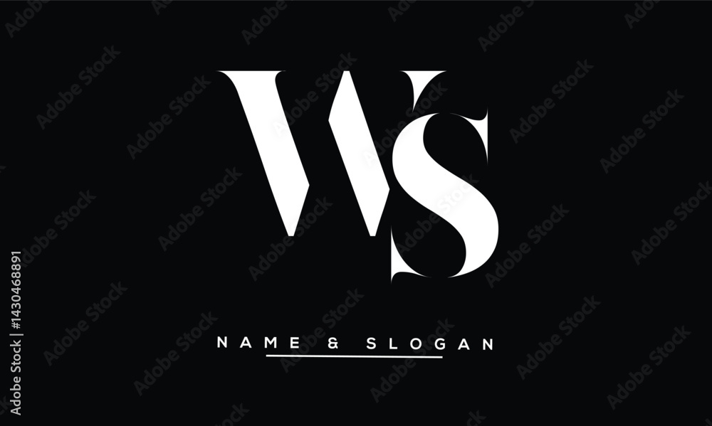 SW, WS Abstract Letters Logo Monogram