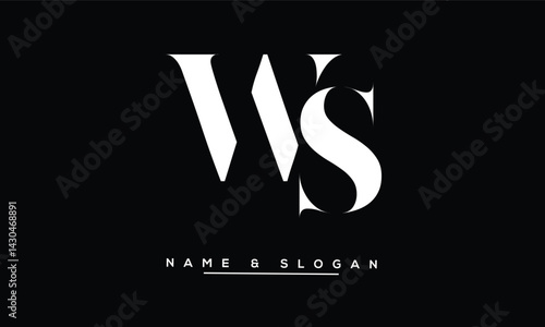Obraz na płótnie SW, WS Abstract Letters Logo Monogram w salonie