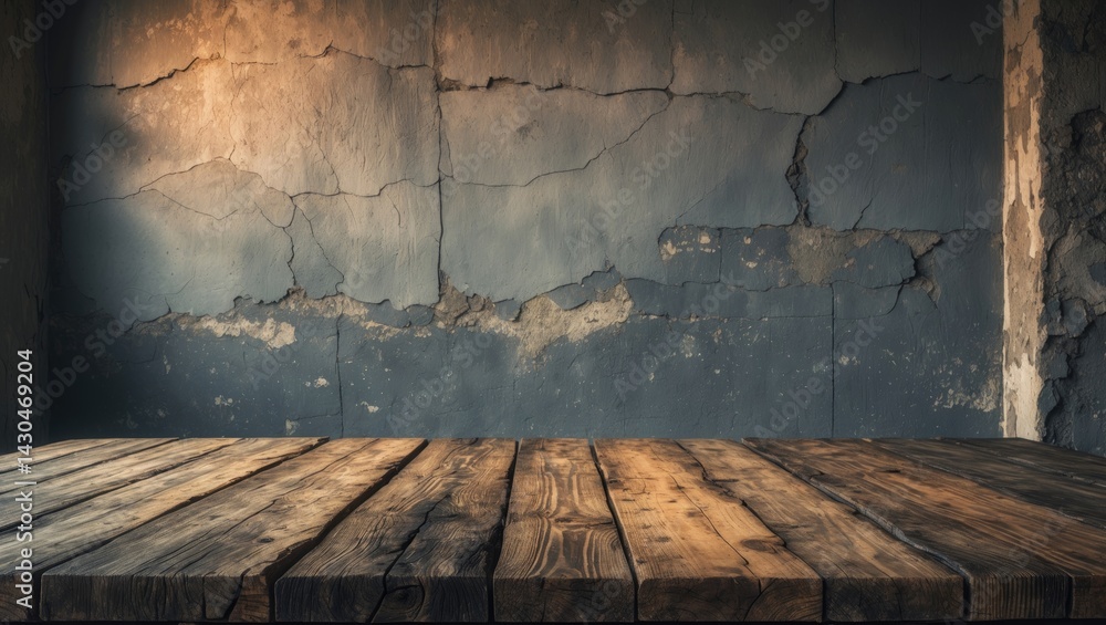 Background featuring a wooden table with space available for text or photo