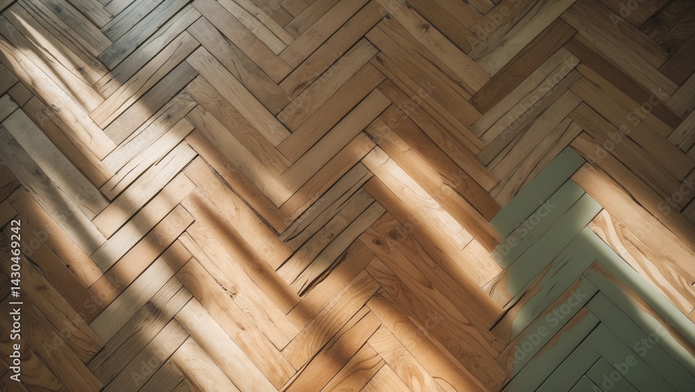 Vintage wooden chevron pattern for rustic and stylish interior flooring.