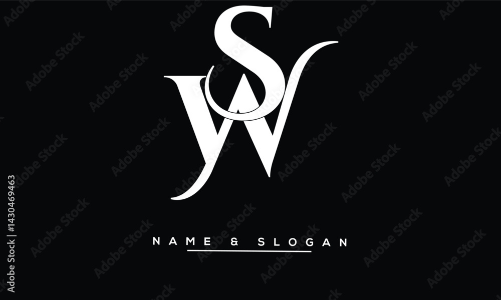 SW, WS Abstract Letters Logo Monogram