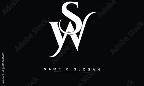 Obraz na płótnie SW, WS Abstract Letters Logo Monogram w salonie