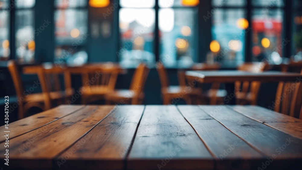 Cafe featuring wooden table and chairs