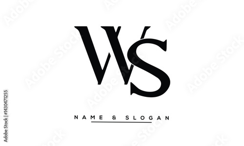 Obraz na płótnie SW, WS Abstract Letters Logo Monogram w salonie
