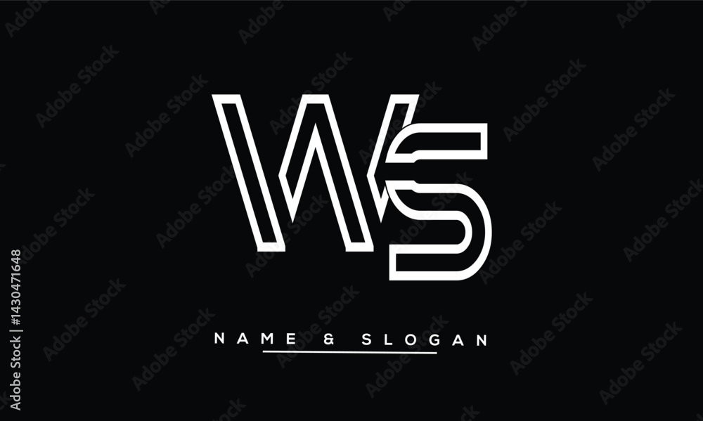 SW, WS Abstract Letters Logo Monogram