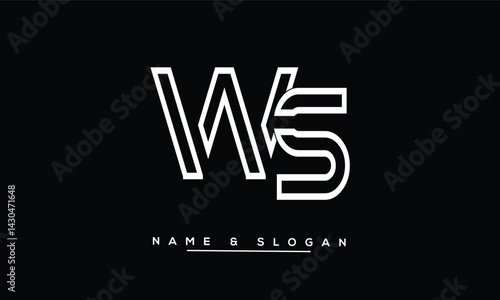 Obraz na płótnie SW, WS Abstract Letters Logo Monogram w salonie