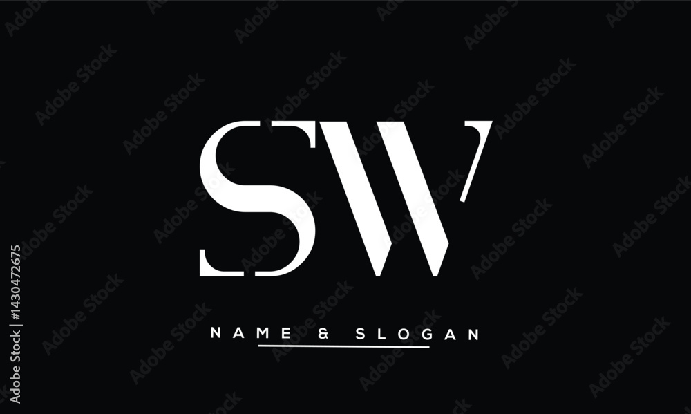 SW, WS Abstract Letters Logo Monogram