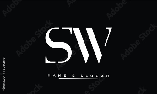 Obraz na płótnie SW, WS Abstract Letters Logo Monogram w salonie