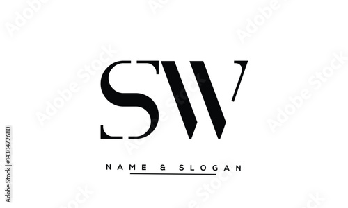 Obraz na płótnie SW, WS Abstract Letters Logo Monogram w salonie