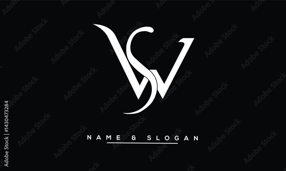 SW, WS Abstract Letters Logo Monogram