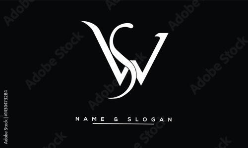 Obraz na płótnie SW, WS Abstract Letters Logo Monogram w salonie