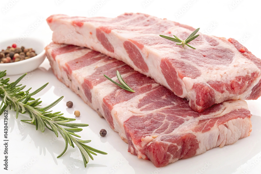 Pork ribs isolated on white background