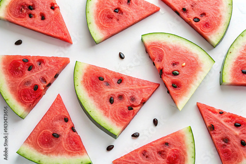 Obraz na płótnie Watermelon isolated on white background w salonie