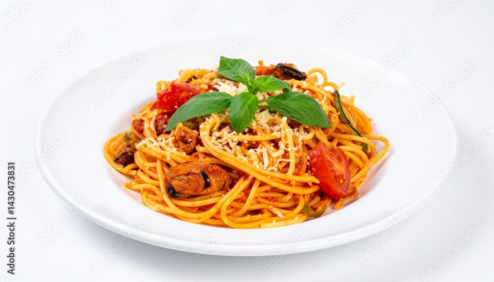 spaghetti with tomato sauce and basil spaghetti with tomato sauce and basil