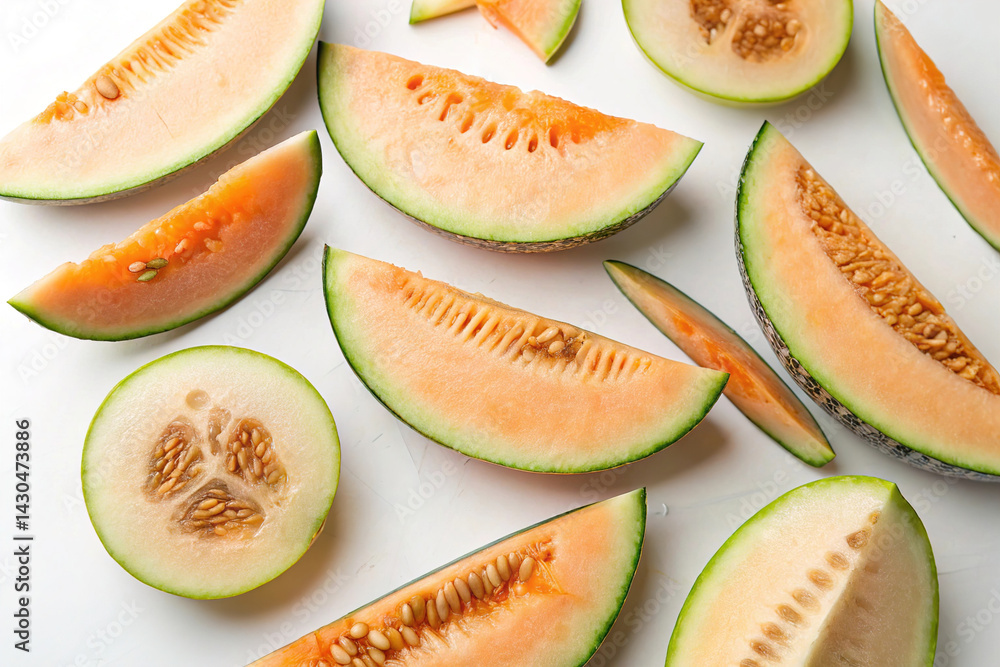 Whole melon isolated on white background