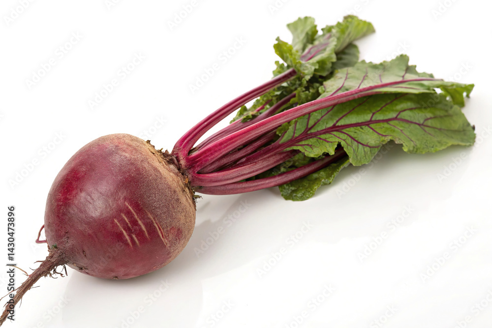 Whole beetroot isolated on white background