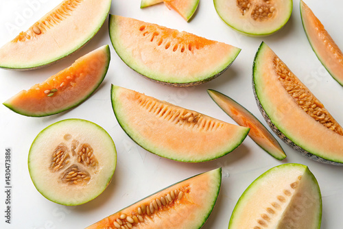 Obraz na płótnie Whole melon isolated on white background w salonie