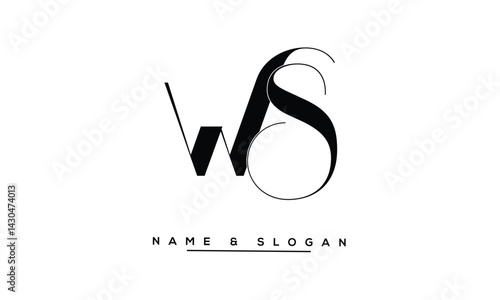 Obraz na płótnie SW, WS Abstract Letters Logo Monogram w salonie