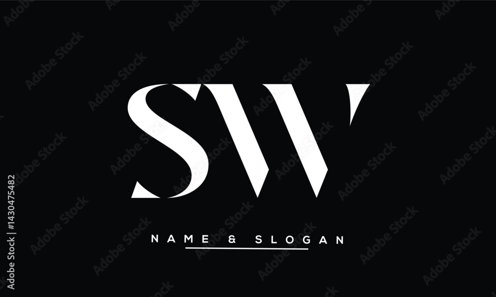 SW, WS Abstract Letters Logo Monogram