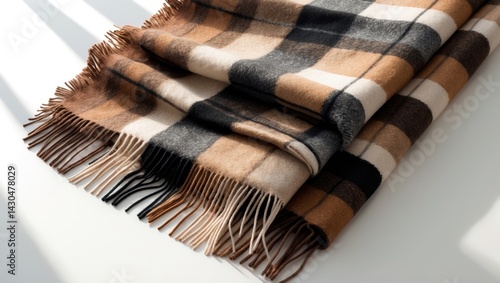 Wool scarf against a white backdrop.