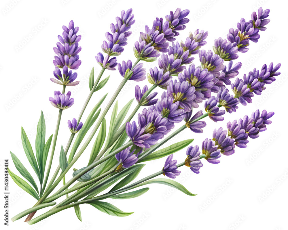Naklejka premium lavender flowers isolated on white background