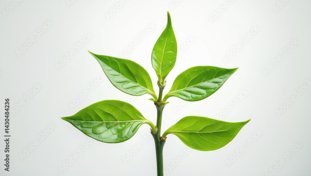 Fototapeta premium Fresh young tea leaf shoots on a natural background