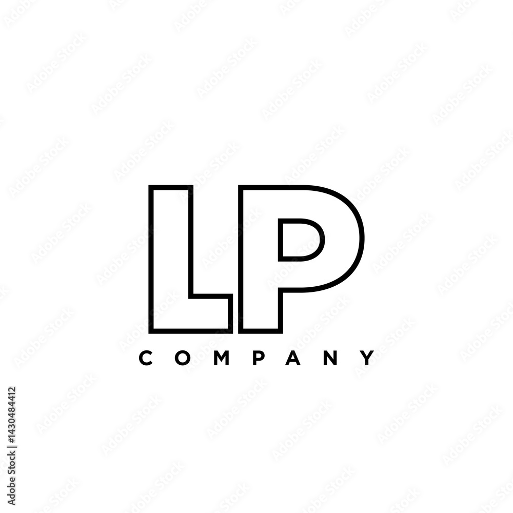 Obraz premium Letter L and P, LP logo design template. Minimal monogram initial based logotype.