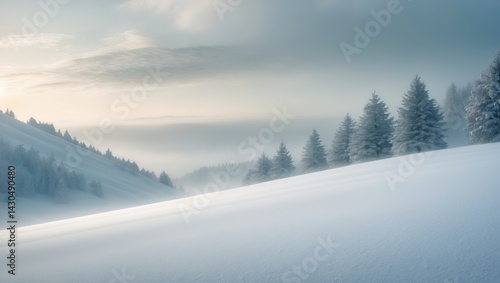 Wallpaper Mural Snow-covered forest landscape with drifting snow Torontodigital.ca