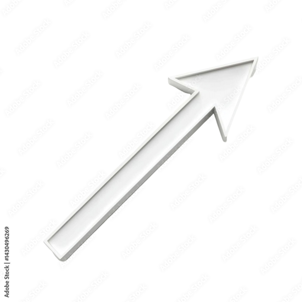 White arrow pointing upward suggesting growth progress or increase White arrow pointing upward suggesting growth progress or increase