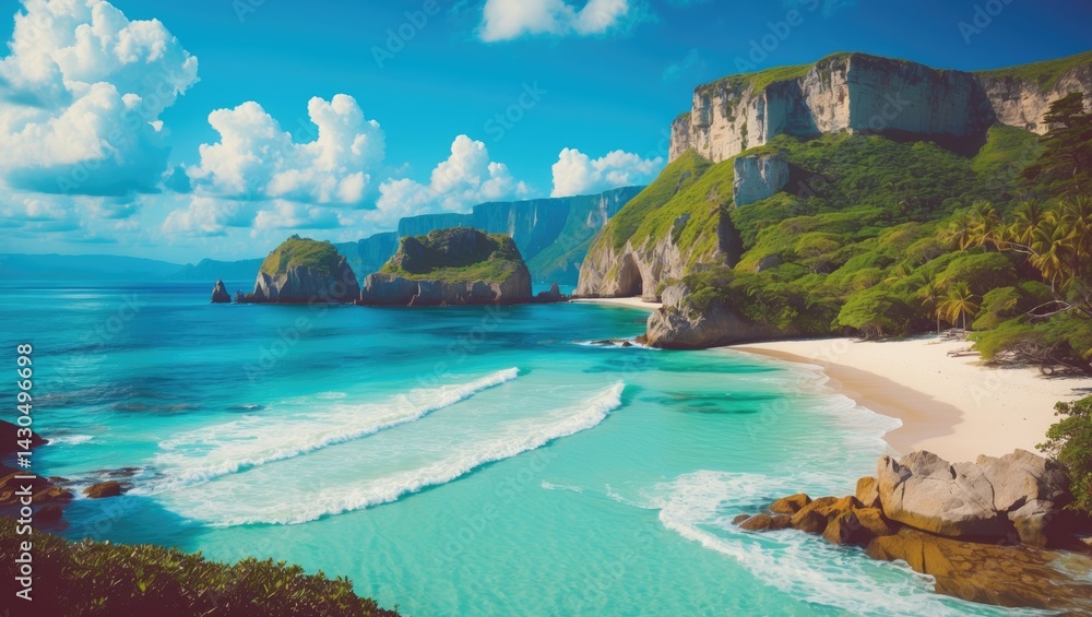 Obraz premium Stunning Greece Island Beach with Navagio Wreck and Ocean View