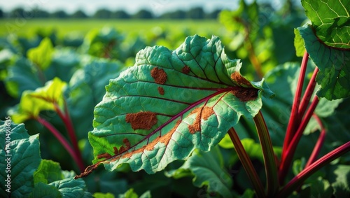 Sugar beet cultivation on farmers' lands involving rust disease control photo
