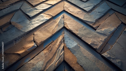 Textured chevron pattern for tile floor or walkway surface