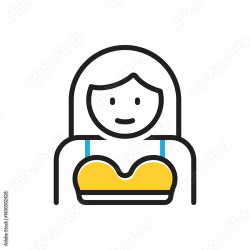 Multi color icon for girl