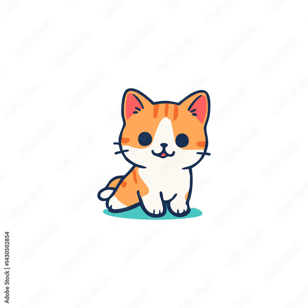 Obraz premium Cute Orange Cat Illustration
