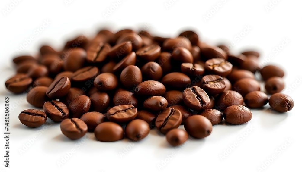 Fototapeta premium Set of fresh roasted coffee beans isolated on white background.