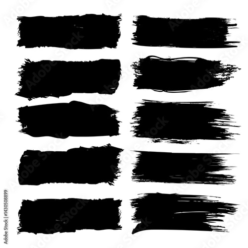 Set of brush stoke on white background