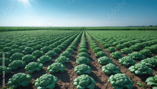 Broccoli crops thriving in an Arizona farm field