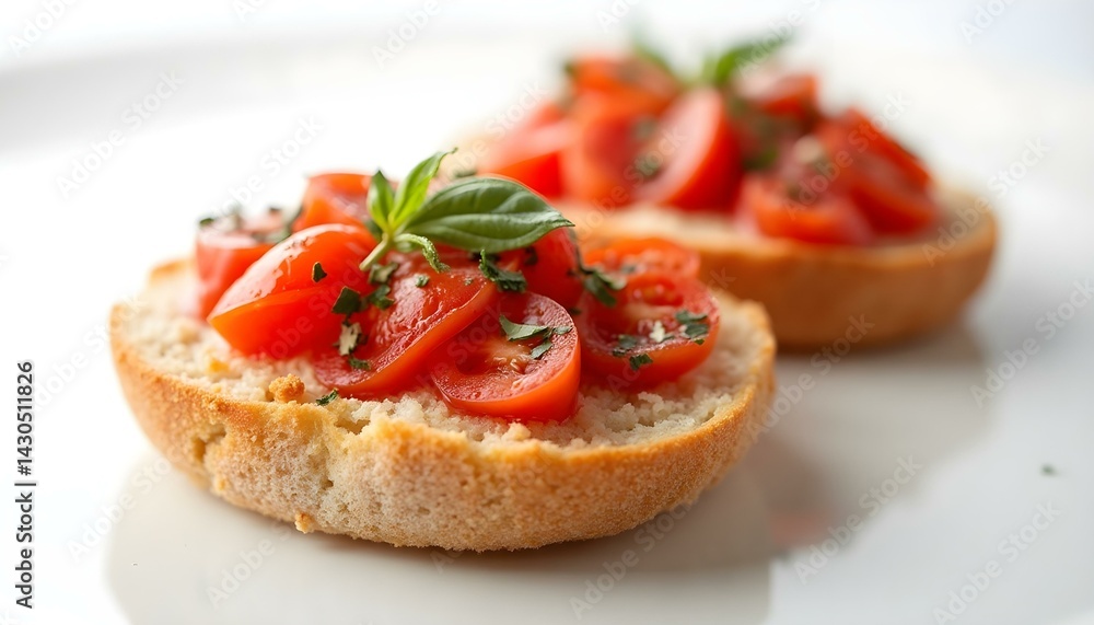 Traditional italian Bruschetta on white background Traditional italian Bruschetta on white background