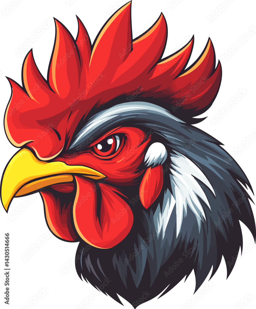 Chicken rooster head business logo. Vector illustration. Chicken rooster head business logo. Vector illustration.