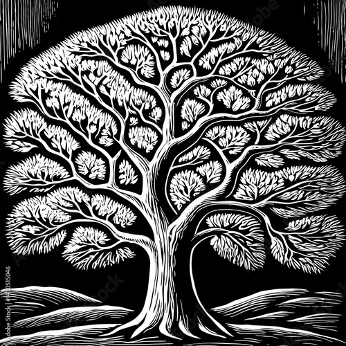 Wallpaper Mural A vector illustration of a Banyan  tree Torontodigital.ca