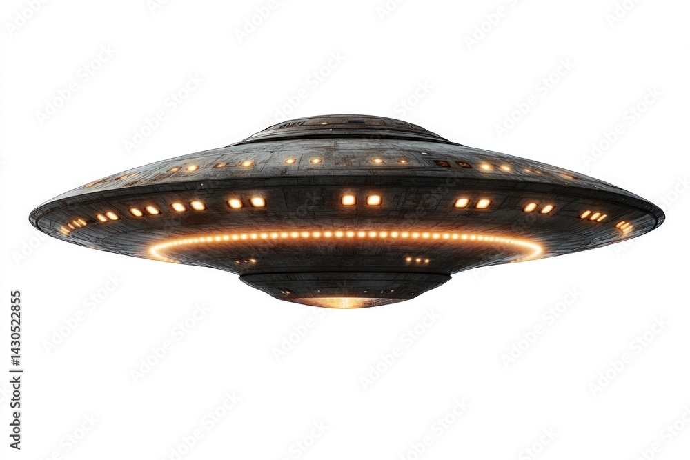 Rusty UFO hovering in the sky Rusty UFO hovering in the sky