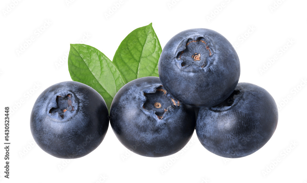 Blueberry pile with leaves isolated, transparent PNG, PNG format, cut out. Blueberry macro studio photo Blueberry pile with leaves isolated, transparent PNG, PNG format, cut out. Blueberry macro studio photo