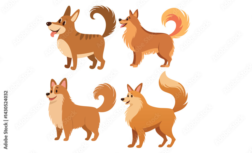 set of animals with dog set of animals with dog