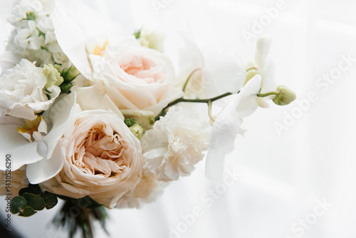 Obraz na płótnie Close up Of Wedding Bouquet Roses w salonie