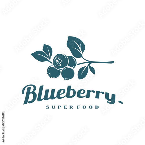 blueberry logo design vector stock template illustration