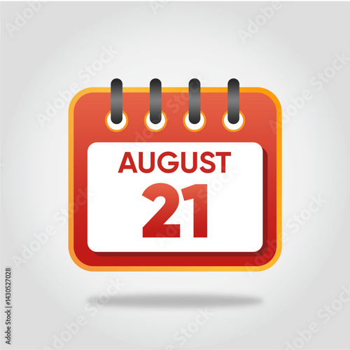 August 21 Calendar Illustration