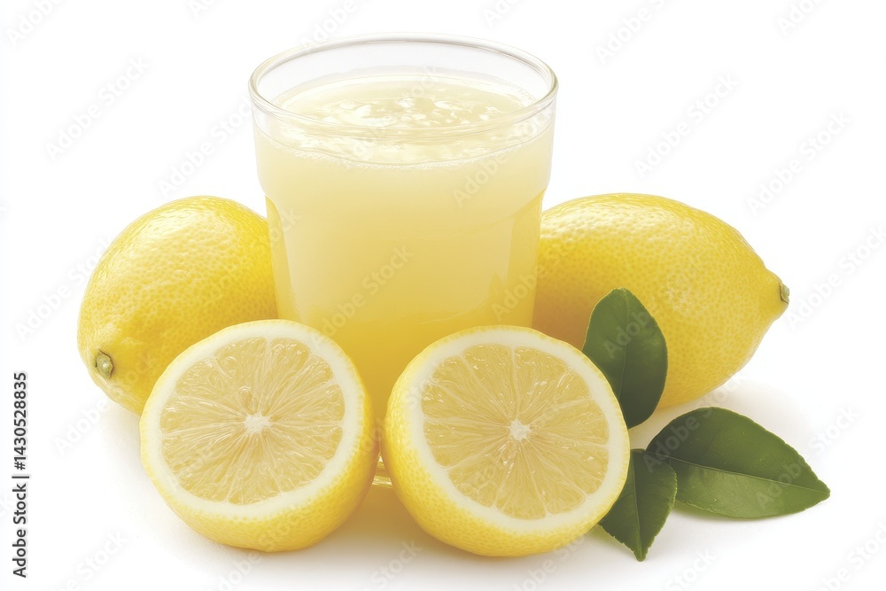 Fresh lemon juice and lemons Fresh lemon juice and lemons