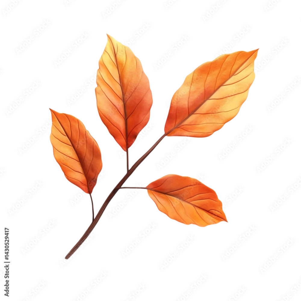 Obraz premium Autumn leaves branch vibrant color background abstract art